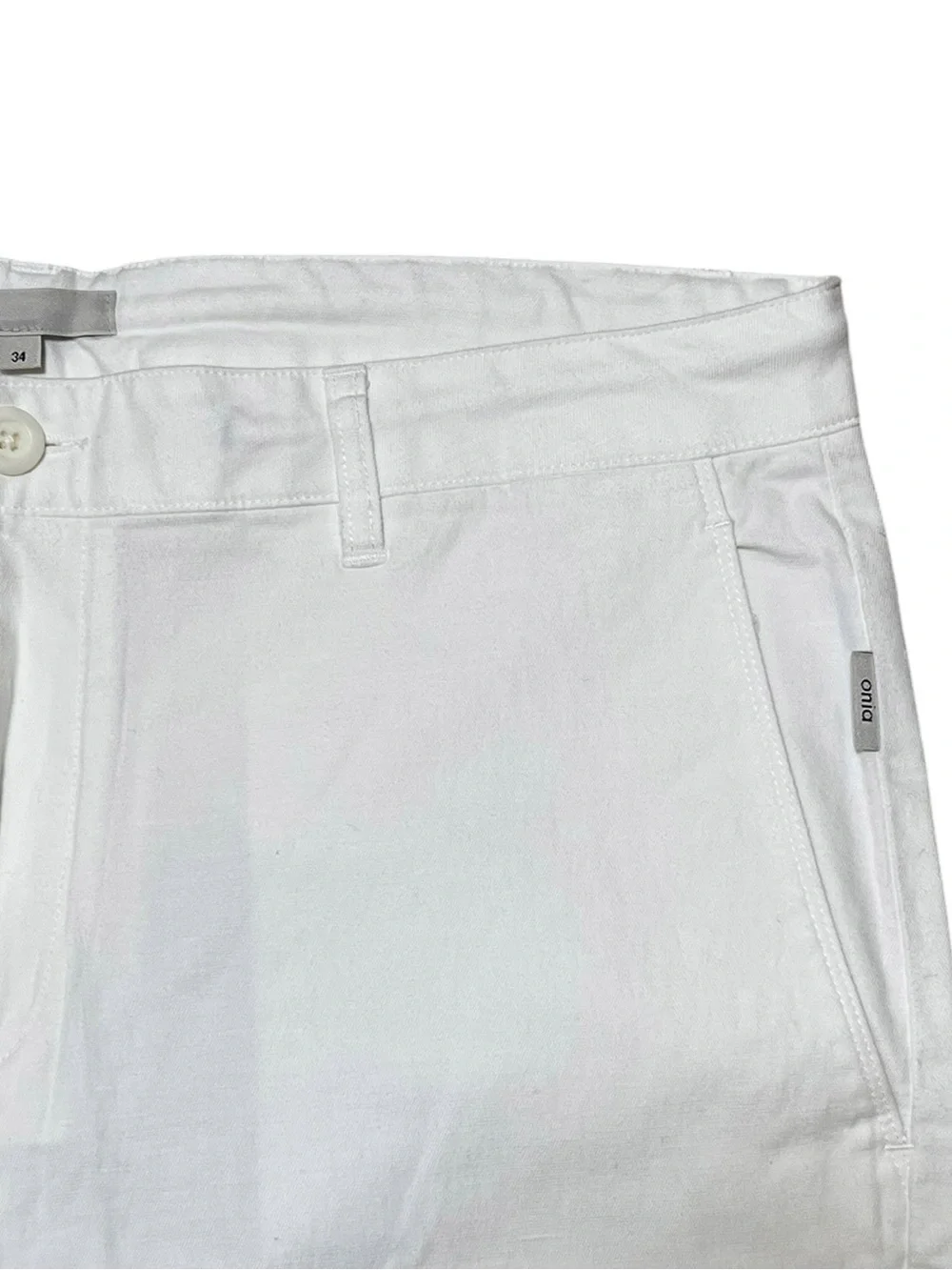 Onia Men’s Stretch Linen Blend Traveler Pant Trousers White Size 34 NWT